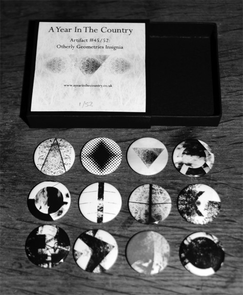 Artifact 45-Other Geometries Insignia-badges-open box and badges-A Year In The Country