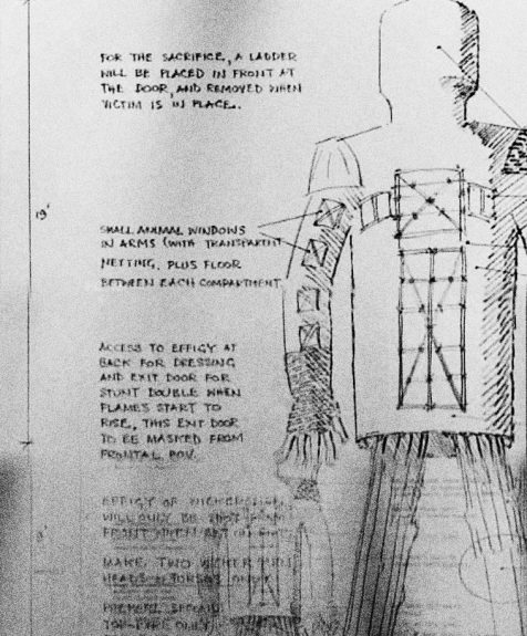 The Wicker Man-1973-production notes-sketch