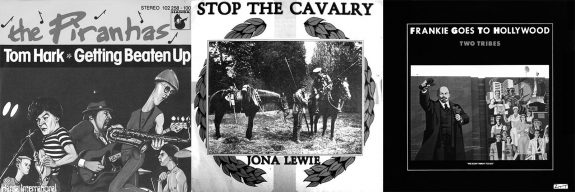 The Pirahnas-Tom Hark-Jona Lewi-Stop the Cavalry-Frankie Goes to Hollywood-single covers