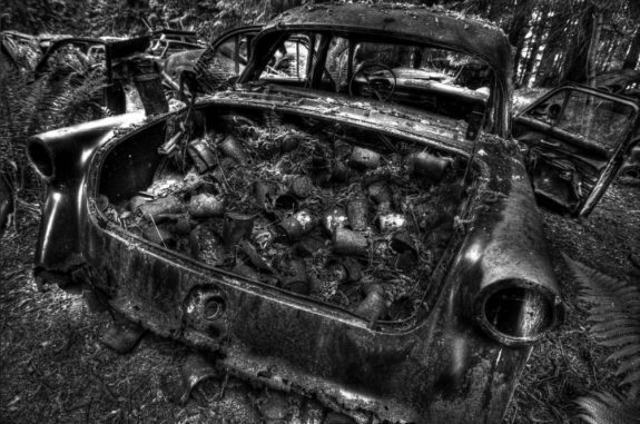 Theo Van Vliet-abandoned car in forest