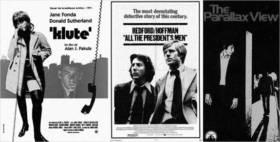 Klute-All The Presidents Men-The Parallax View-film posters-Alan J Pakula